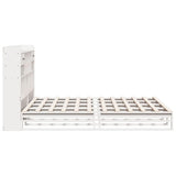 Bookcase Bed without Mattress White 180x200 cm Super King Solid Wood Pine 3323969