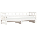Daybed with Trundle without Mattress White 90x190 cm Single Solid Wood 836211
