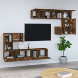 Wall-mounted TV Cabinet Smoked Oak Engineered Wood 3114587