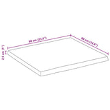 Table Top 60x60x2.5 cm Live Edge Solid Wood Mango 370714