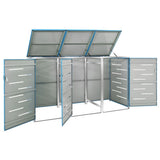 Triple Wheelie Bin Shed 207x77.5x112.5 cm Stainless Steel 149568