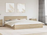 Bed Frame Sonoma Oak 200 x 200 cm Engineered Wood 3408636