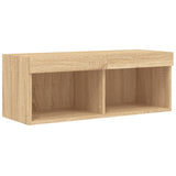 8 Piece TV Wall Cabinet Set with LED Lights Sonoma Oak 3216766