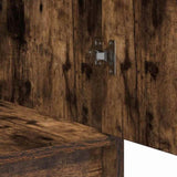 Dressing Table with Mirror Lights 3 pcs Brown Engineered Wood 3334249