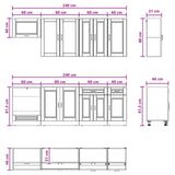 Kitchen Unit PORTO 8 pcs Old Wood Engineered Wood 3438181