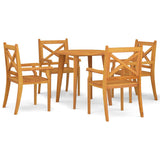Garden Dining Set Natural wood Solid acacia wood Medium Durable 3057998