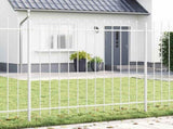 Garden Fence 2 pcs White 3.4 x 1.5 m Powder-coated Steel 3334042