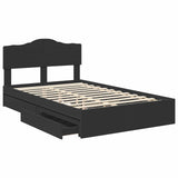 Storage Bed with Headboard Black 120 x 200 cm Engineered Wood 3413111