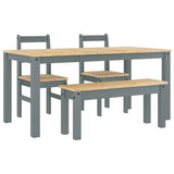 4 Piece Dining Set PANAMA Grey Solid Wood Pine 3345177