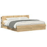 Headboard Cabinet with Storage Sonoma Oak Engineered Wood 8001230