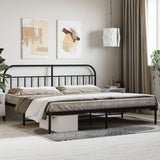 Bed Frame Black Powder-Coated Steel 200x200cm Bed Frame 353642