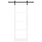Sliding Door ORKDAL White 83 x 232 cm Solid Pine Wood and Glass 3331946