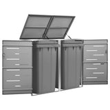 Double Wheelie Bin Shed 138x77.5x115 cm Stainless Steel 149555