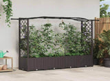 Raised Bed with Trellis and Roof Brown 204 x 40 x 141 cm PP 42032508
