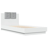 Bed Frame with Headboard White 90x200 cm Engineered Wood 3209940