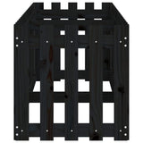 Garden Raised Bed with Fence Design Black 200x50x50 cm Solid Wood Pine 832509