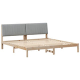 Bed Frame with Headboard Brown 200 x 200 cm Solid Pine Wood 3394398