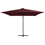 ZNTS Cantilever Garden Parasol with LED lights Bordeaux Red 250x250 cm 312310