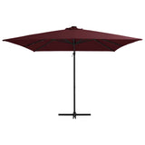 ZNTS Cantilever Garden Parasol with LED lights Bordeaux Red 250x250 cm 312310