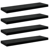 Floating Wall Shelves 4 pcs High Gloss Black 90x23.5x3.8 cm MDF 323777