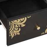 TV Cabinet with Drawer Black 70 x 33 x 46 cm Solid Mango Wood 4018809