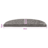 Self-adhesive Stair Mats 15 pcs Grey 80 x 24.5 x 3.5 cm 42038651
