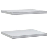 Wall Shelves 2 pcs 50x40 cm Silver Stainless Steel 30284
