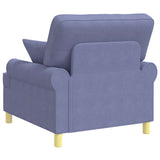 XL Armchair with Cushions Jeans Blue Fabric 42043495