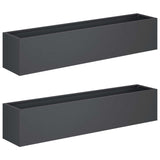 Garden Planter 2 pcs Anthracite 100 x 20 x 20 cm 8005181