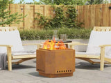 Smokeless Fire Pit Rusty 48 x 48 x 51 cm Weathering Steel 858977