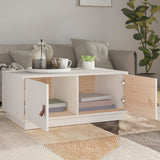 Coffee Table White 80x50x35 cm Solid Wood Pine 818251