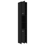 ZNTS 3 Piece Bathroom Furniture Set Black Engineered Wood 3056917