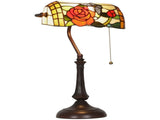 Tiffany-Style Rose and Butterfly Table Lamp - Multi T3398P425295