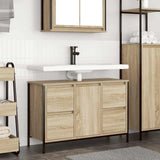 Basin Cabinet with Drawers Sonoma Oak 90x34.5x60 cm 861888