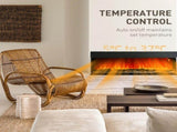 1800W 15-40&degC Adjustable Flame Glass Panel Convector Heater, 152cm T3398P378794