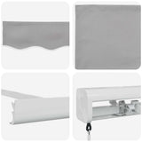 Retractable Awning Light Grey 300 x 250 cm Fabric and Metal 3330099