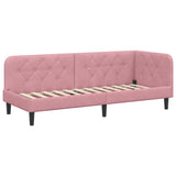 Corner Bed Frame with Headboard Pink 80 x 200 cm Velvet 42016589