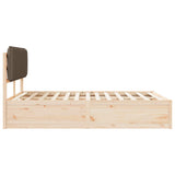 Bed Frame with Upholstered Headboard Taupe 135 x 190 cm 3398137