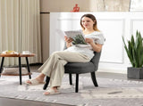 Fabric Single Sofa Dining Chair Tub Chair Upholstered W/ Pillow Solid Wood Leg Home Living Room T3398P423511
