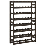 Wine Rack for 56 Bottles Black Solid Wood Pine 373404
