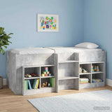 Kids'High Bed Frame 2 pcs Concrete Grey 90 x 200 cm 3422558
