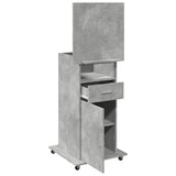 Lectern with Wheels & Drawer Concrete Grey 55x55x107 cm Engineered Wood 848027