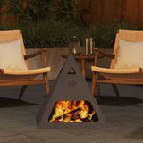 Fire Pit Black 50 x 50 x 51 cm Steel 858952