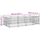 Outdoor Dog Kennel Steel 7.51 m 3124600