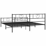 Metal Bed Frame without Mattress with Footboard Black 183x213cm 355486