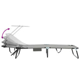 Folding Sun Lounger Folding 2 pcs Grey 190 x 57 x 81 cm Oxford 42003137