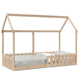 Kids' House Bed Frame without Mattress 90x190 cm Single Solid Wood Pine 850692