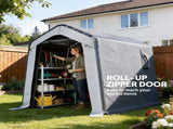 1.8 x 2.4m Garden Storage Shed Tent, Waterproof Portable Shed Shelter for Motorbike, Garden Tools, T3398P553282