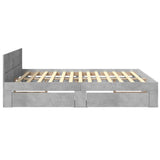 Bed Frame with Headboard without Mattress Concrete Grey 180x200 cm Super King 3295544