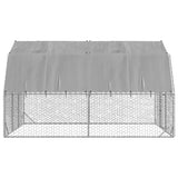 Chicken Run with Roof 2.5x4x2.25 m Galvanised Steel 3328521